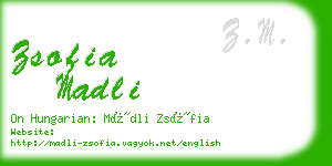 zsofia madli business card